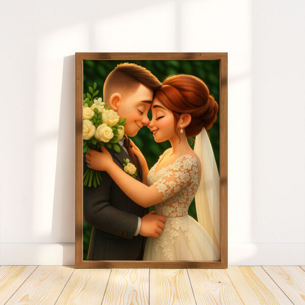 Whimsical Wedding Couple Art Print - Romantic Animated Style for Timeless Home Decor - Image 7