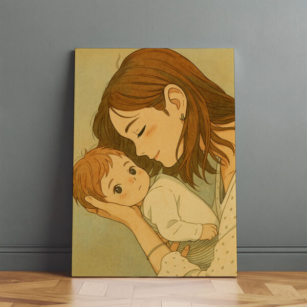 Heartwarming Mother and Baby Art Print: Cozy, Modern Illustration for Nursery or Baby Room Décor - Image 7