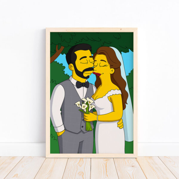 Whimsical Simpsons Wedding Art Print – Perfect Gift for Fans of Pop Culture and Unique Home Decor - Image 7