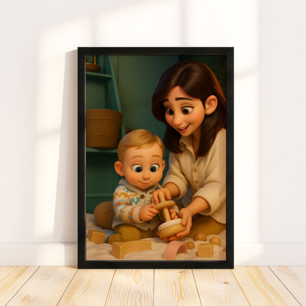 Heartwarming Digital Art of a Mother Bonding With Her Baby – A Beautiful Illustration in Whimsical Style for Your Home Decor - Image 7