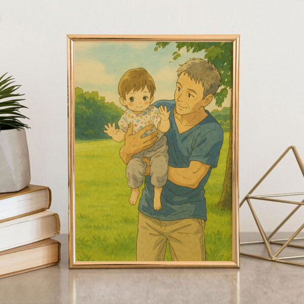 Heartwarming Mother and Child Embrace: Whimsical Art Print for Family Love and Joy - Image 8