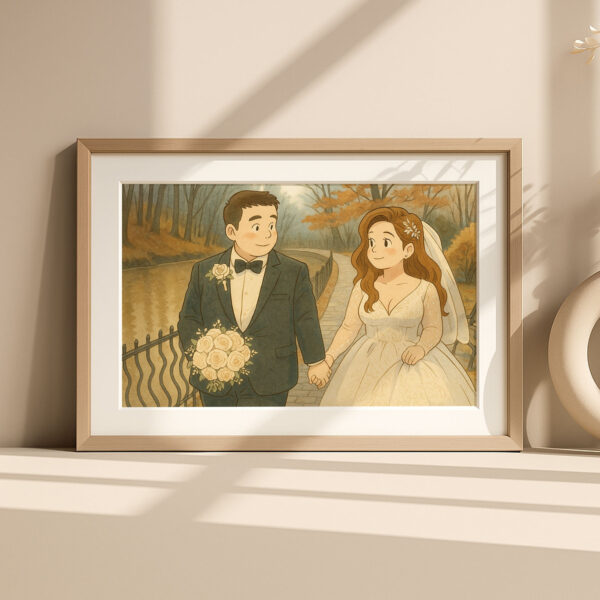 Romantic Wedding Kiss Art Print in Soft Pastel Colors – Perfect Home Decor for Newlyweds and Couples - Image 8