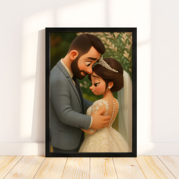 Whimsical Wedding Couple Art Print - Romantic Animated Style for Timeless Home Decor - Image 8