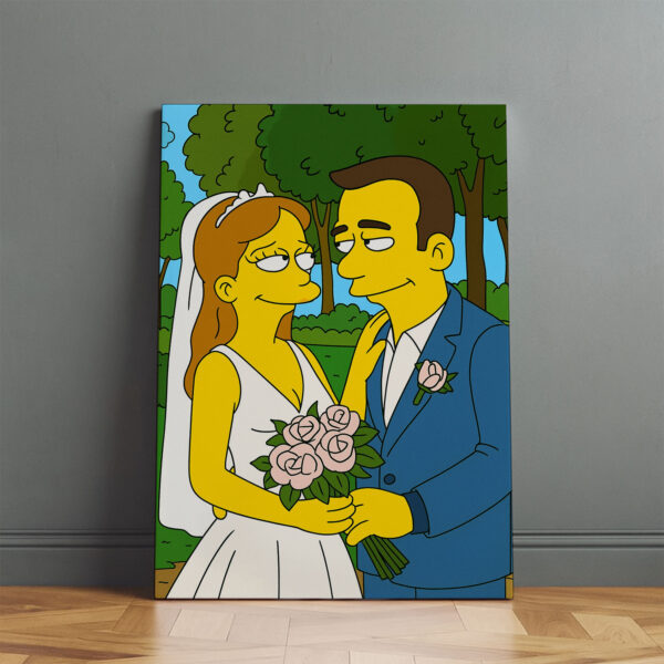 Whimsical Simpsons Wedding Art Print – Perfect Gift for Fans of Pop Culture and Unique Home Decor - Image 8