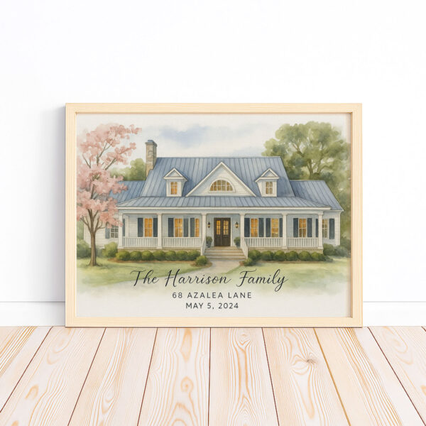 Custom Family Home Portrait in Watercolor Style – Perfect Gift for New Homeowners or Family Celebrations - Image 8