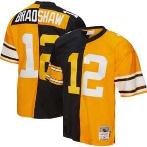 Terry Bradshaw Pittsburgh Steelers Mitchell & Ness 1976 Split Legacy Jersey