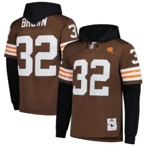 Jim Brown Cleveland Browns Mitchell & Ness Player Name & Number Hoodie Legacy Jersey