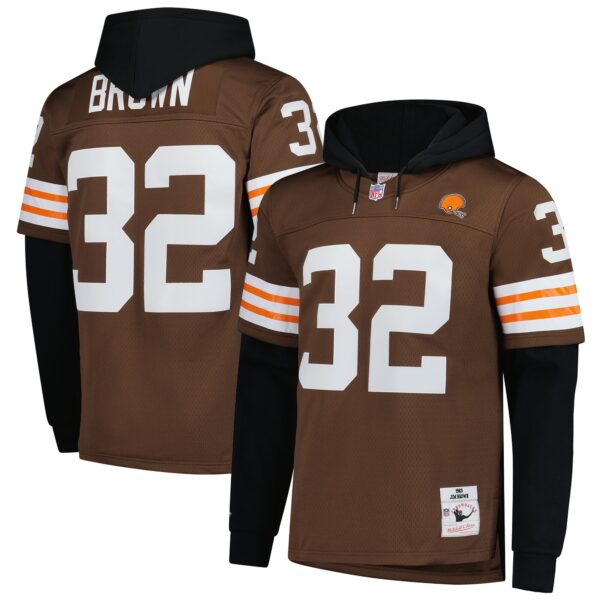 Jim Brown Cleveland Browns Mitchell & Ness Player Name & Number Hoodie Legacy Jersey
